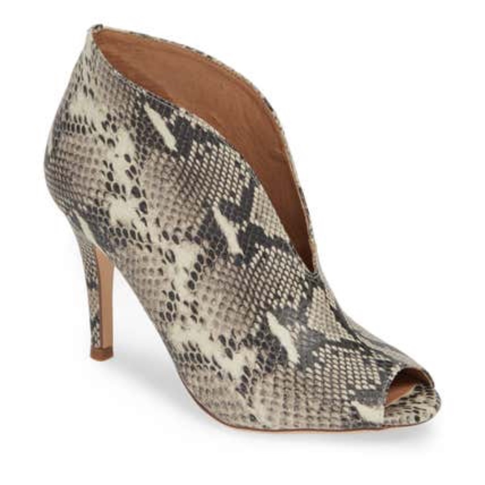 Halogen Snake Printed Leather Booties